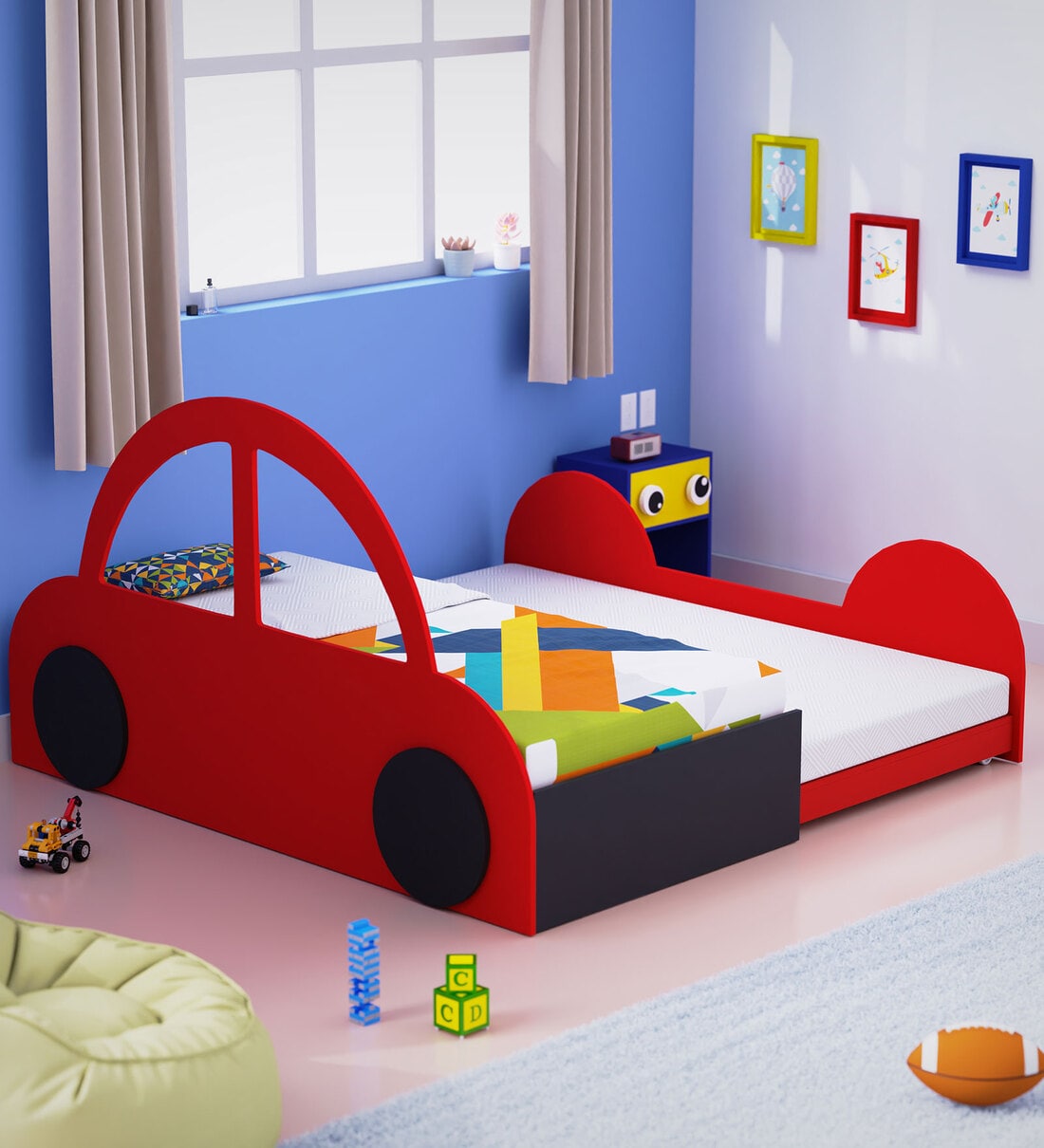 Buy Beetle Car Kids Trundle Bed In Red Colour at 20% OFF by Boingg! - A ...