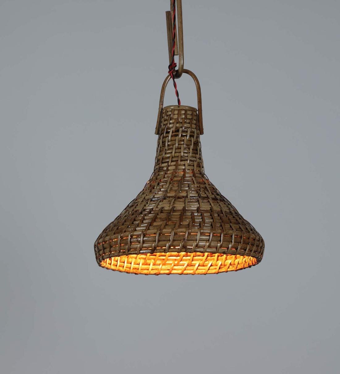 Buy Noemia Beige Assam Cane Single Hanging Light By Zilver Online