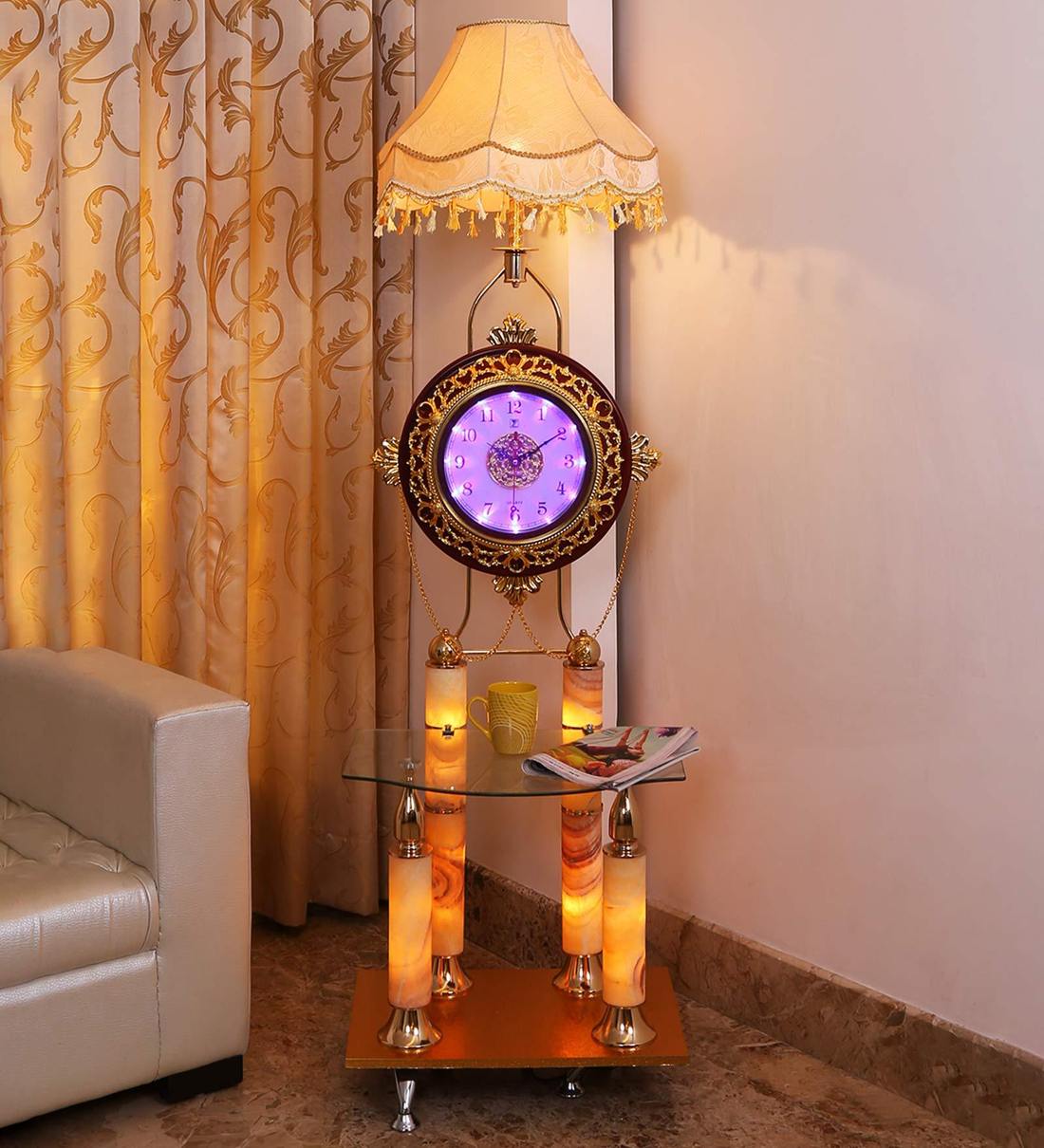 floor lamp with clock