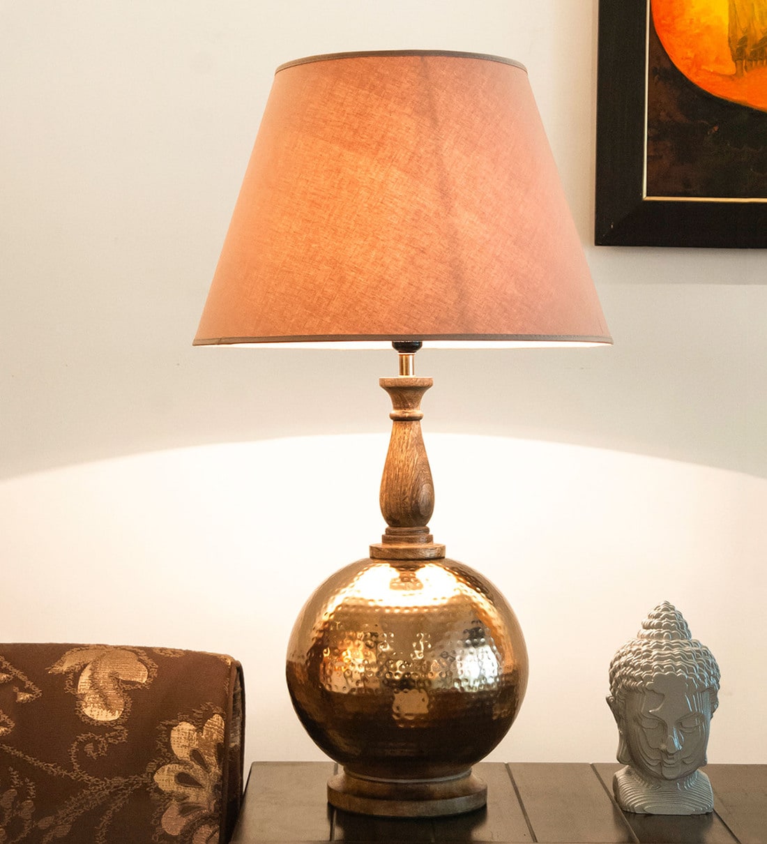 Buy Beige Fabric Shade Table Lamp With Gold Base By Kapoor Lampshades At 28 Off By Kapoor 8925