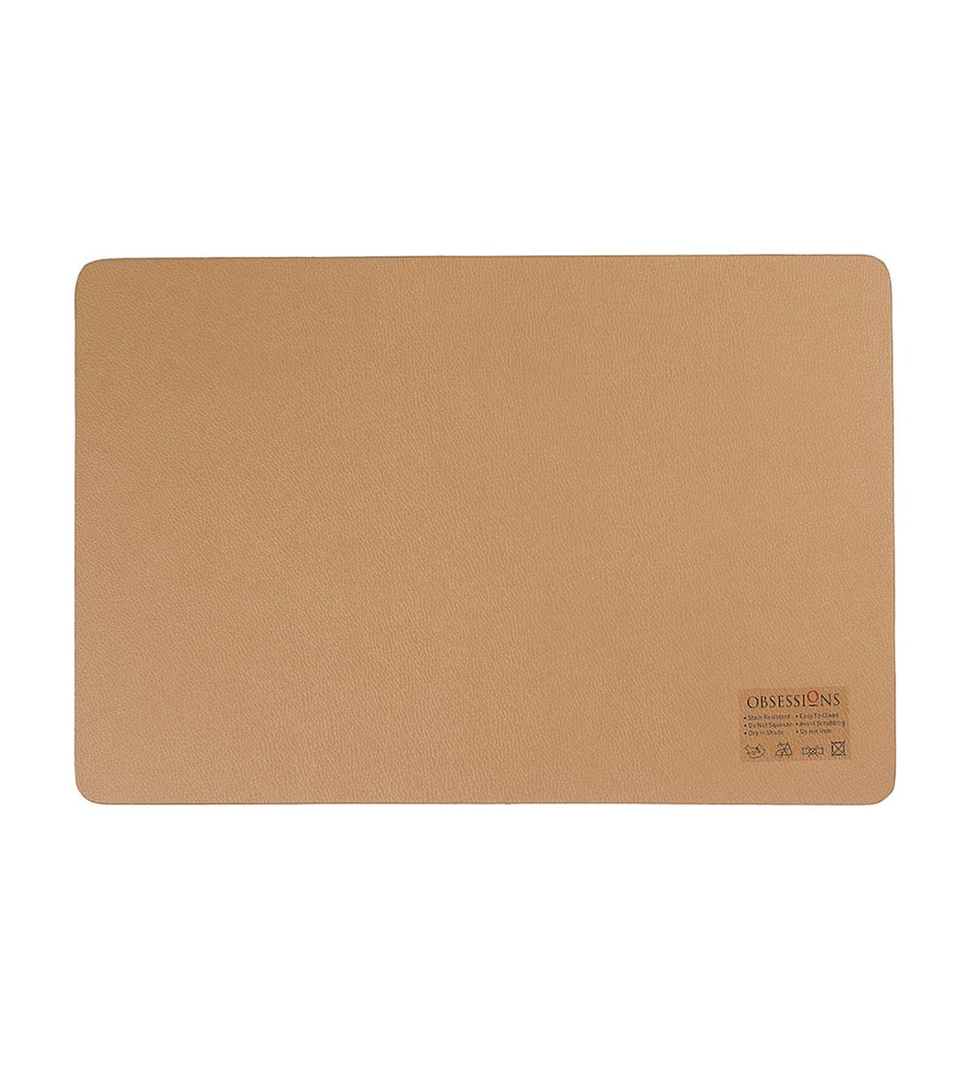 Buy Luca Solid Beige Polyurethane 18X12 Inches Placemats (Set Of 6) By