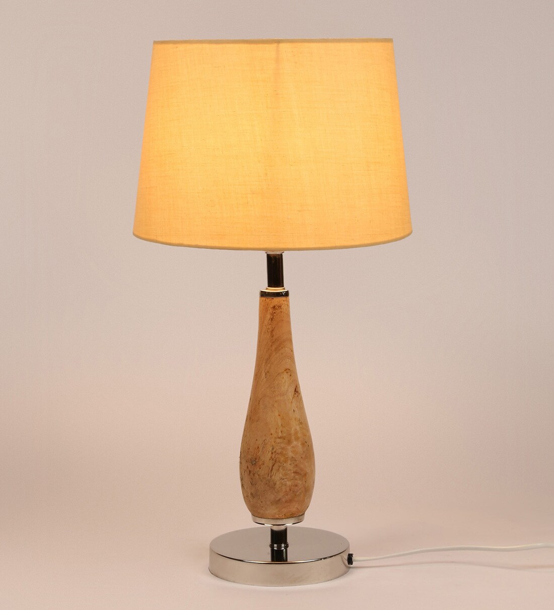 Buy Beige Shade Table Lamp with Wood Base By Sapphire Online Wood
