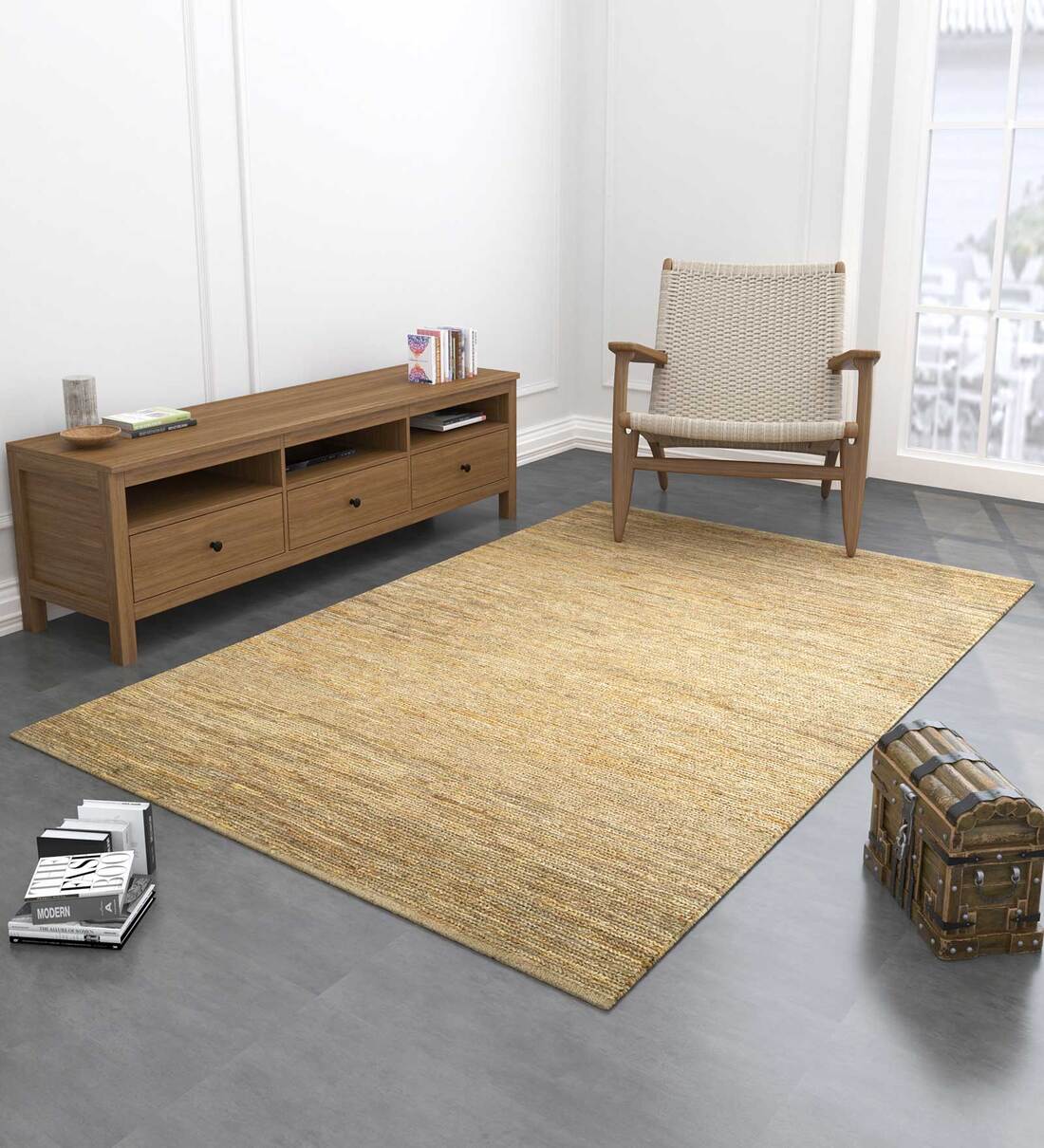 Buy Beige Solid Jute 6 X 9 ft Hand Knotted Carpet by Jaipur Rugs at 60 OFF by Jaipur Rugs