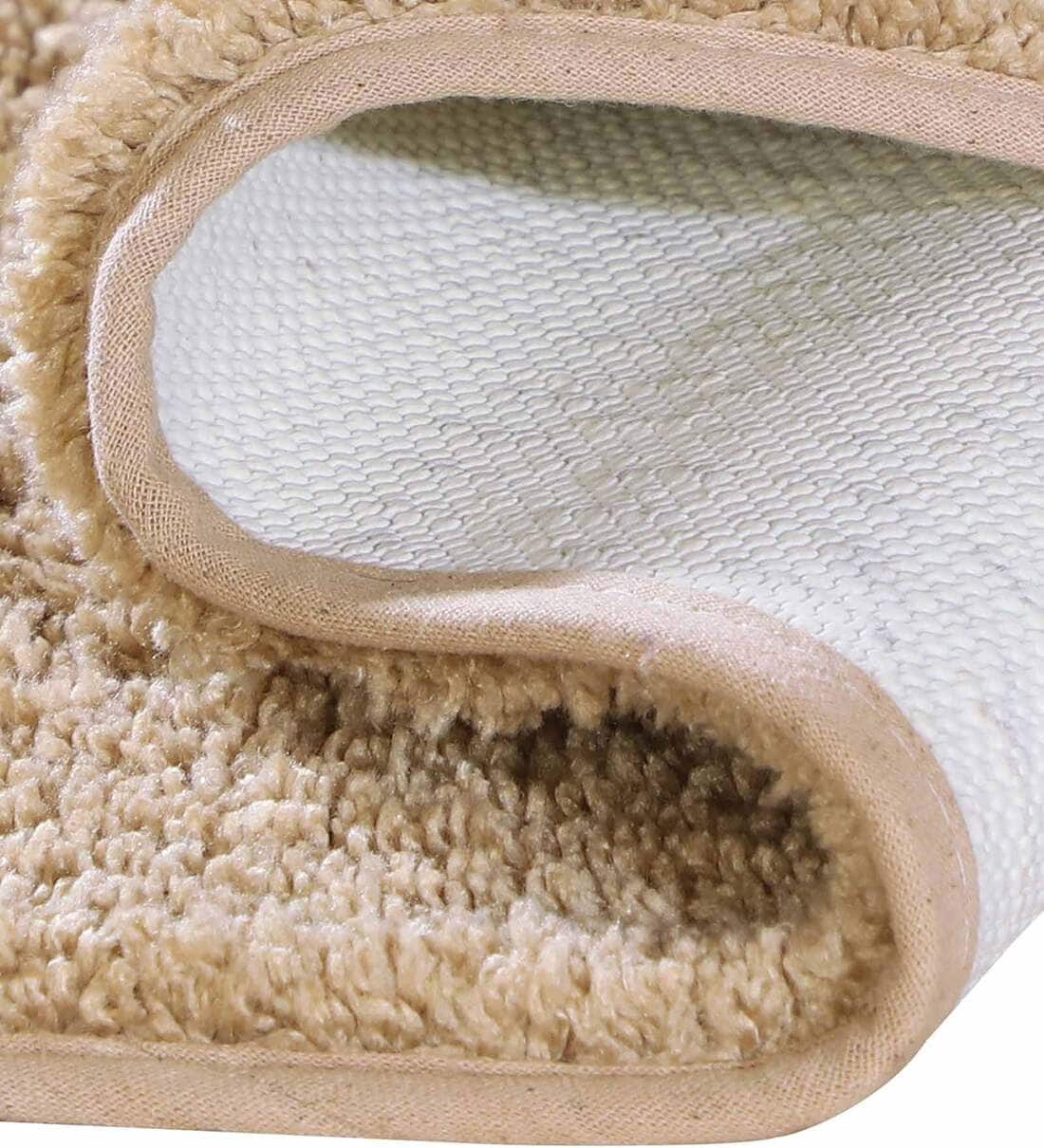 Buy Beige Traditional Polyester AntiSkid Bathmat by Obsessions Online
