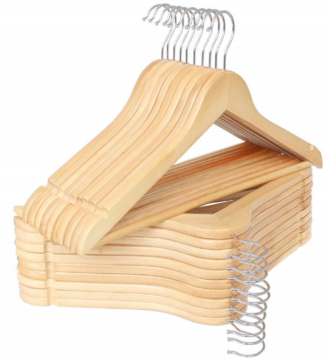 Buy Beige Wood 1 Hook Cloth Hangers (Set Of 50) By STAR WORK at 42 OFF