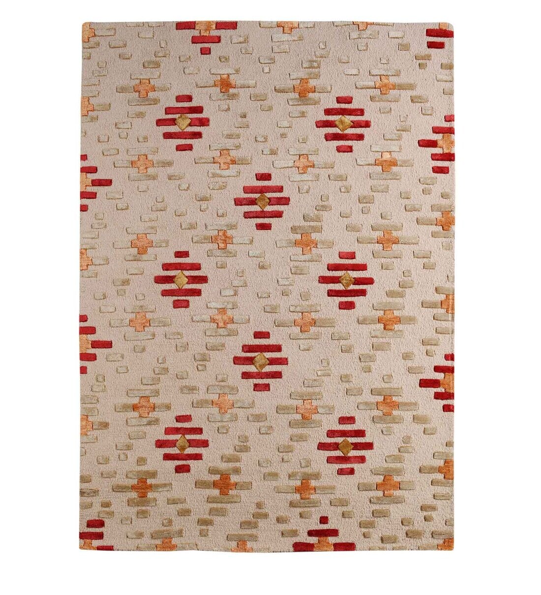 Glitzy Rugs UBSK00513T0131C3 6 x 6 ft. Hand Tufted Wool Floral Square Area  Rug, Beige & White, 1 - Kroger