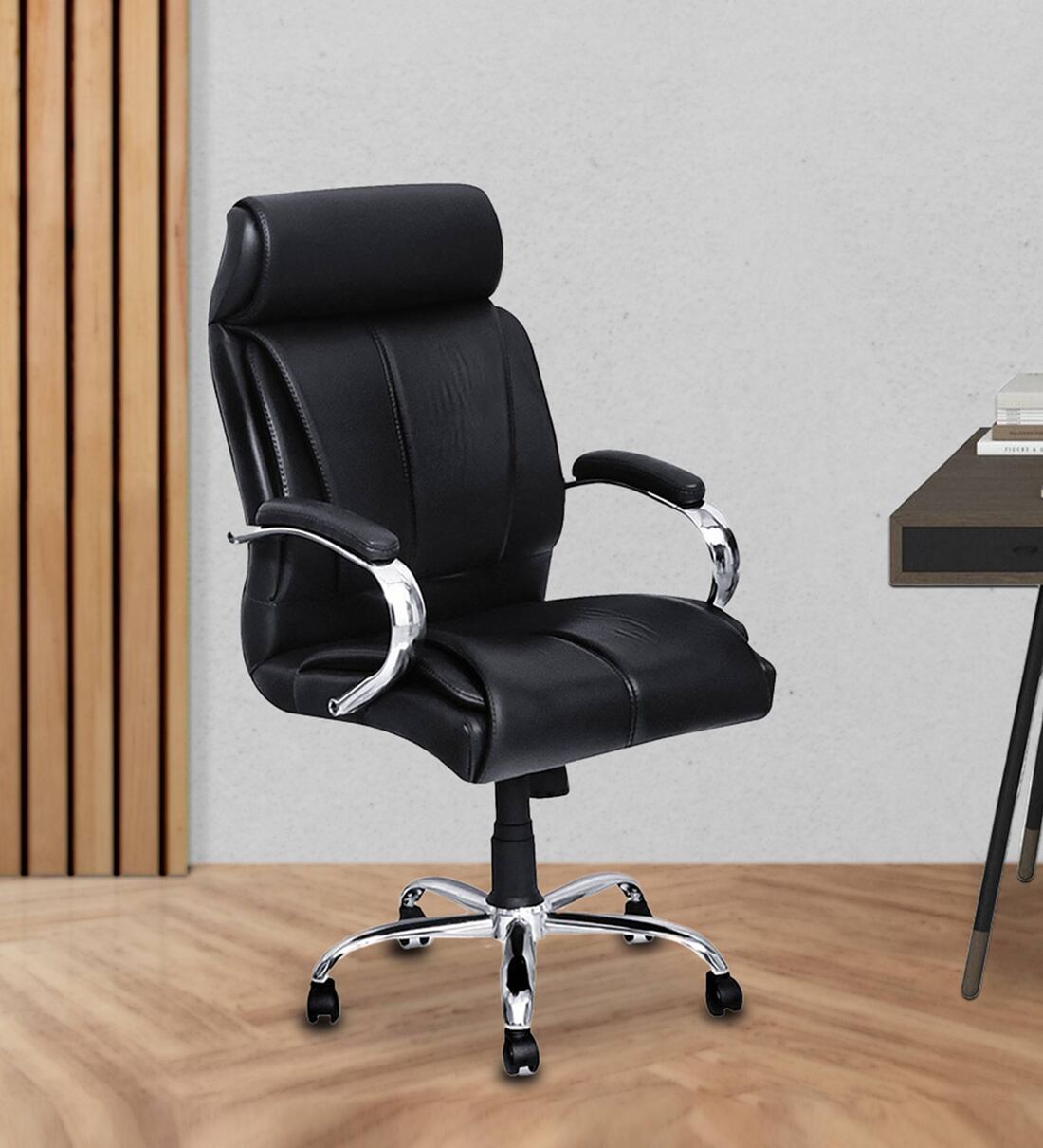 Buy Belgrade Leatherette Executive Office Chair in Black Colour at 42