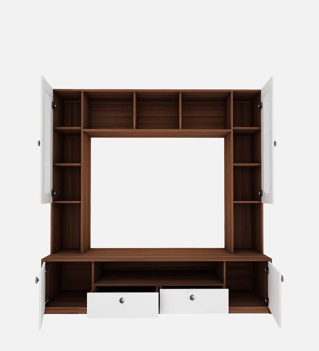 Buy Benji TV Unit in Walnut And Frosty White Finish for TVs up to