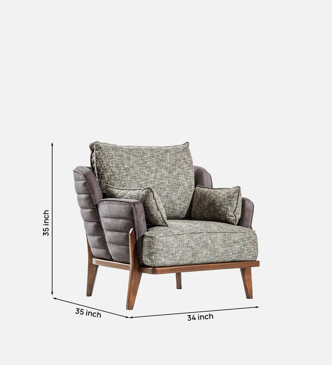 Buy Bentley Fabric Lounge Chair In Grey Colour at 17% OFF by