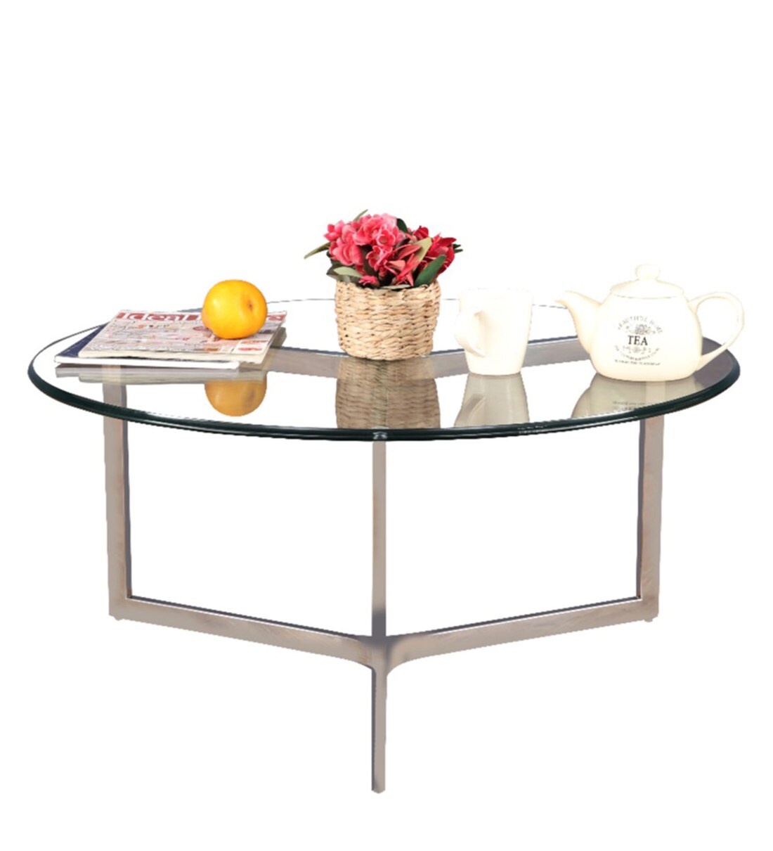 Buy Benz Stainless Steel Glass Top Center Table By HomeTown Online
