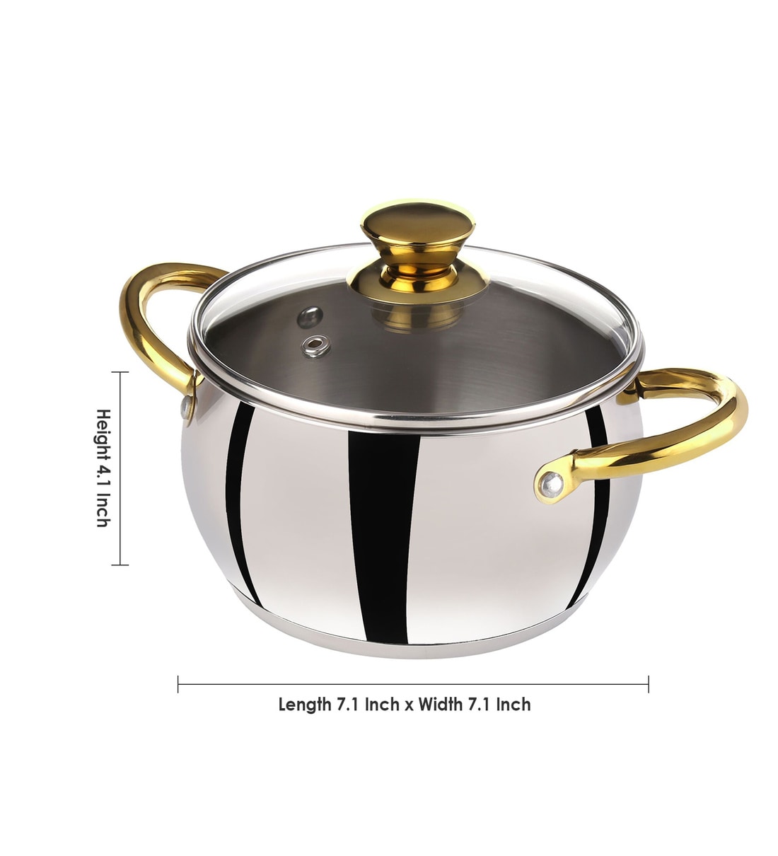 Buy 2 Ltr Aluminium Induction Base Belly Shape Pot with Lid By Bergner ...