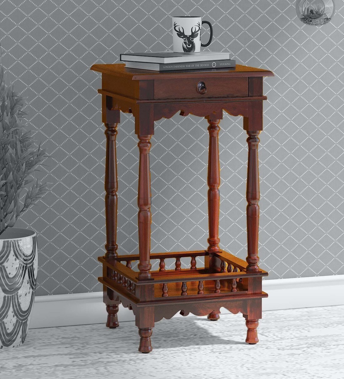 Buy Bernake End Table In Honey Oak Finish By Amberville Online