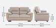 Beijing Half Leather 2 Seater Sofa In Ghost White Color