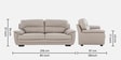 Beijing Half Leather 3 Seater Sofa In Ghost White Color