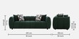 Belarus Fabric 3 Seater Sofa In Green Colour