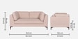 Belita Fabric 2 Seater Sofa In Greige Colour