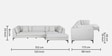 Belita Fabric LHS Sectional Sofa (3 + Lounger) In Greige Colour