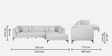 Belita Fabric LHS Sectional Sofa (3 + Lounger) In Greige Colour