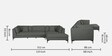 Belita Fabric LHS Sectional Sofa (3 + Lounger) in Pebble Grey Colour