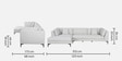 Belita Fabric RHS Sectional Sofa (3 + Lounger) in Greige Colour