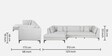 Belita Fabric RHS Sectional Sofa (3 + Lounger) in Greige Colour