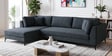 Belita Fabric RHS Sectional Sofa (3 + Lounger) In Pebble Grey Colour Belita Fabric RHS Sectional Sofa (3 + Lounger) In Pebble Grey Colour