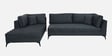 Belita Fabric RHS Sectional Sofa (3 + Lounger) In Pebble Grey Colour Belita Fabric RHS Sectional Sofa (3 + Lounger) In Pebble Grey Colour