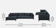 Belita Fabric RHS Sectional Sofa (3 + Lounger) In Pebble Grey Colour Belita Fabric RHS Sectional Sofa (3 + Lounger) In Pebble Grey Colour