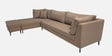 Belita Fabric RHS Sectional Sofa (3 + Lounger) In Sandy Brown Colour with Extra Pouffe