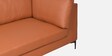 Belita Leatherette 2 Seater Sofa In Tan Colour