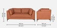 Belita Leatherette 2 Seater Sofa In Tan Colour
