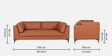 Belita Leatherette 3 Seater Sofa In Tan Colour