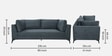 Belita Velvet 3 Seater Sofa In Pebble Grey Colour