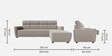 Belize Fabric 5 Seater LHS Sectional Sofa In Omega Pearl Colour