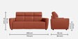 Belize Leatherette 3 Seater Sofa In Tan Colour