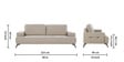 Bellagio Half Leather 3 Seater Sofa in Exotica Oyster Beige colour