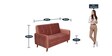 Benicio Velvet 2 Seater Sofa In Blush Pink Colour