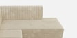 Benin Velvet LHS 6 Seater Sectional Sofa In Cream Colour