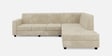 Benin Velvet LHS 6 Seater Sectional Sofa In Cream Colour