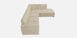 Benin Velvet LHS 6 Seater Sectional Sofa In Cream Colour