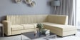 Benin Velvet LHS 6 Seater Sectional Sofa In Cream Colour