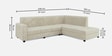Benin Velvet LHS 6 Seater Sectional Sofa In Cream Colour