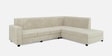 Benin Velvet LHS 6 Seater Sectional Sofa In Cream Colour