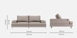 Benjamin 3 seater Sofa in Grey Color