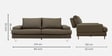 Benjamin Leatherette 3 Seater Sofa With Adjustable Backrest & Usb Charging In Grey Color
