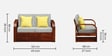 Bergen Sheesham Wood 2 Seater Sofa In Honey Oak Finish