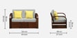 Bergen Sheesham Wood 2 Seater Sofa In Provincial Teak Finish