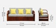 Bergen Sheesham Wood 3 Seater Sofa In Honey Oak Finish