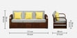 Bergen Sheesham Wood 3 Seater Sofa In Provincial Teak Finish