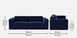Bergen Velvet 3 Seater Sofa In Navy Blue Colour